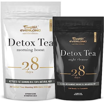 EVERLONG Detox Tea 28 Day Morning Boost Tea and Night Cleanse Tea, Burn Fat and Boost EVERLONG buy supplements canada