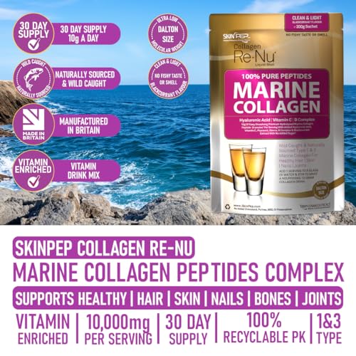SkinPep® Collagen Re-Nu Liquid Shot Sachet 15-30 Day Supply - The Anti-Ageing Daily Collagen Drink Mix SkinPep buy supplements canada