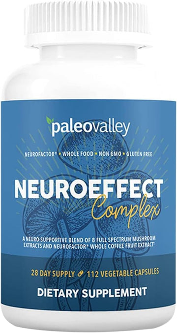Paleovalley NeuroEffect - Neuro Mushroom Coffee Nutritional Supplement for Focus, Memory, and Energy Support - 28-Day Supply - 8 Full Spectrum Mushroom and Whole Coffee Fruit Extracts Paleovalley buy supplements canada