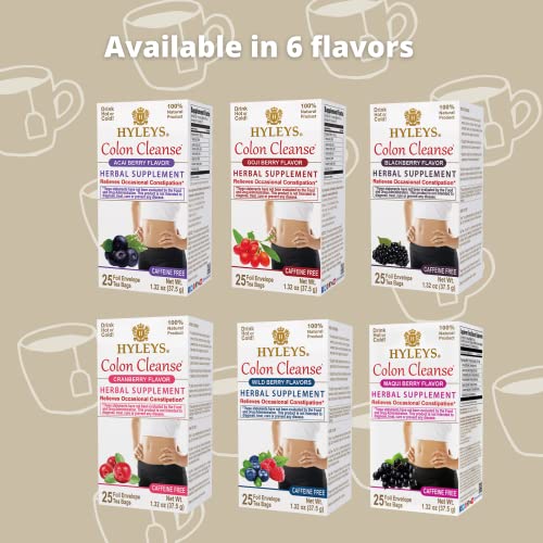 Hyleys Colon Cleanse Tea Blackberry Flavor - 50 Tea Bags (6 Pack - 300 Tea Bags Total) HYLEYS buy supplements canada