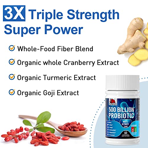 Probiotics for Men, 500 Billion CFU + 12 Strains Men's Probiotic with Turmeric Cranberry CFUKING buy supplements canada
