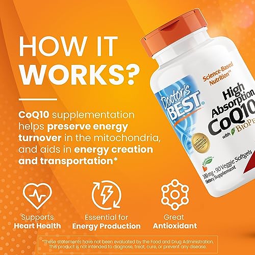 Doctor's Best High Absorption CoQ10 with BioPerine, Heart Health & Energy Production Doctor's BEST buy supplements canada