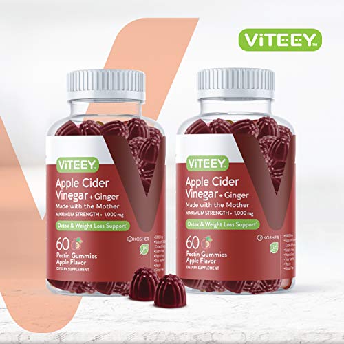 Apple Cider Vinegar Gummies 1,000mg Plus Ginger, ACV with The Mother, Detox Cleanse Viteey buy supplements canada