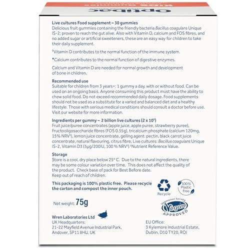 Optibac Kids Probiotic with Vitamin D & Calcium for Immune System Support & Gut Health OptiBac buy supplements canada