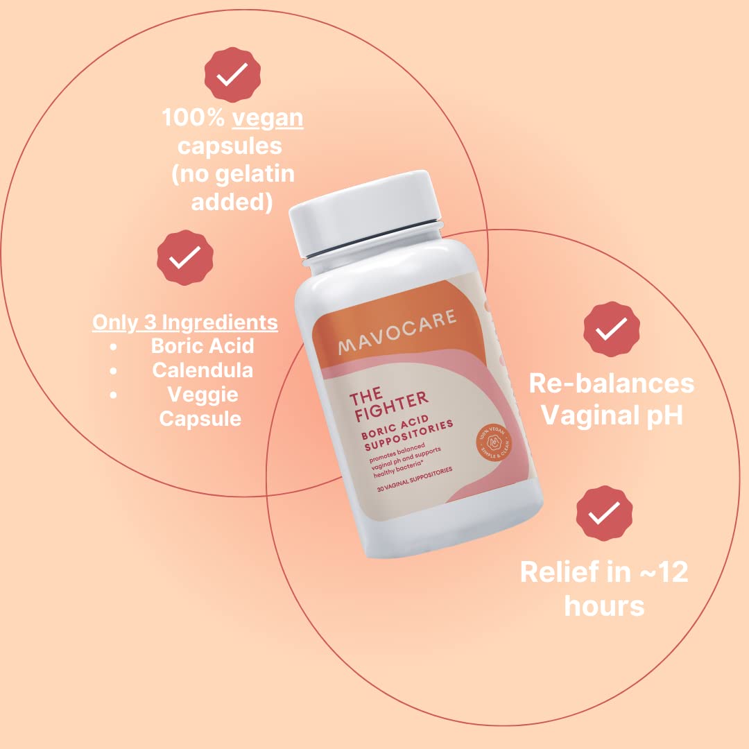 MavoCare, Inc. Boric Acid 600mg The Fighter with Added Calendula Vegan Capsule- Fights BV and Irritation- Gentle MavoCare, Inc. buy supplements canada