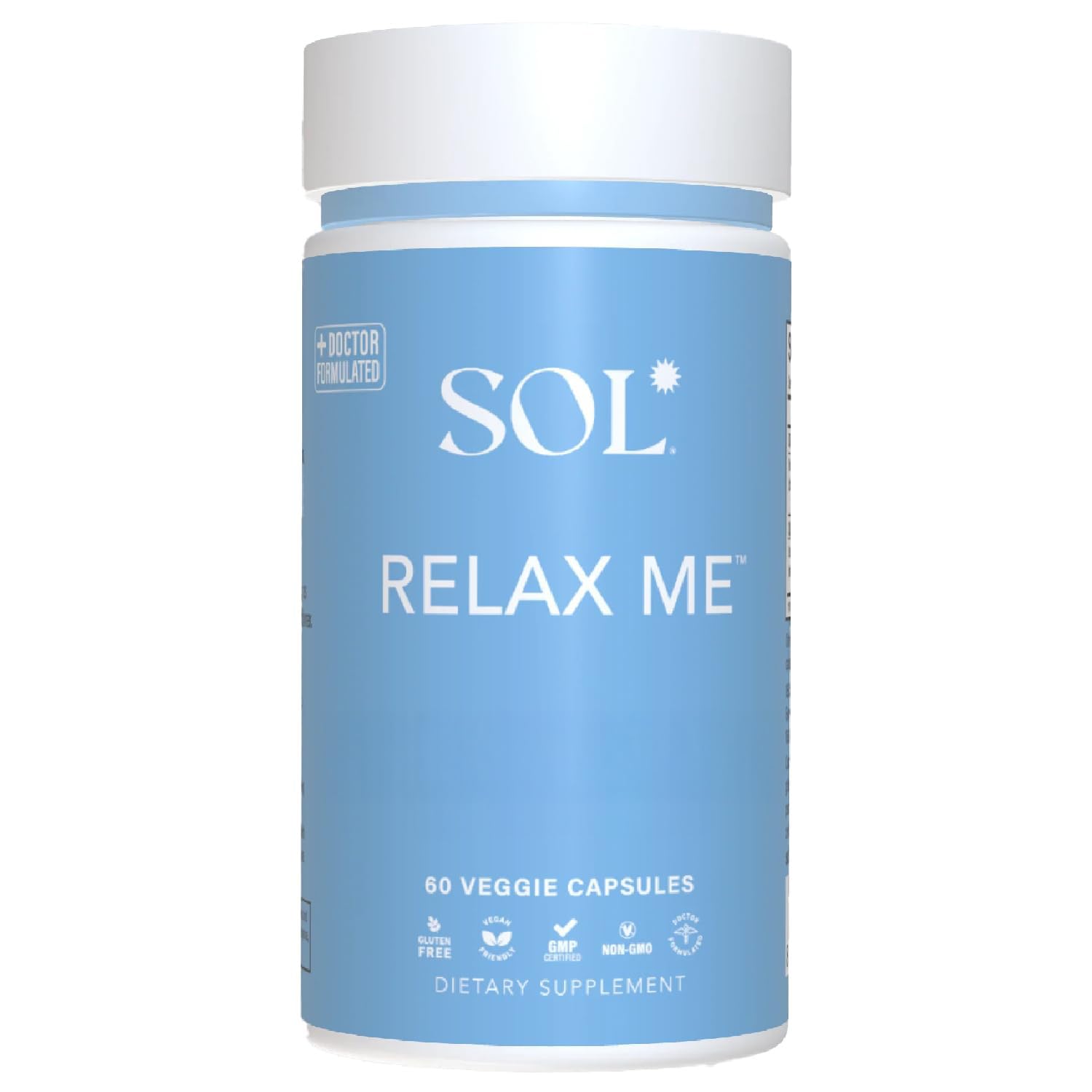 Sol Nutrition Relax Me - Natural Calming Relief for Stress, Tension, & Worry - 15x More Effective - Support Mood, Relax the Mind & Body - Supplements for Adults - Non-Drowsy - 60 Vegetarian Capsules Sol Nutrition buy supplements canada