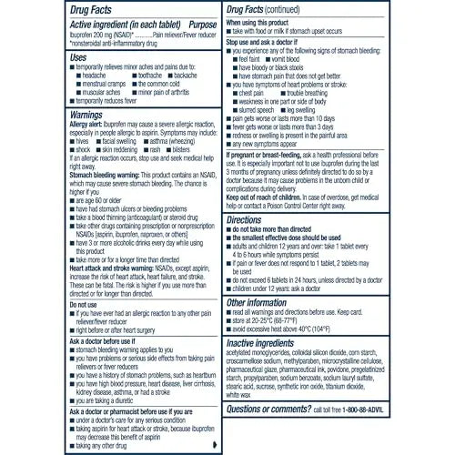 Advil PM Pain Reliever and Nighttime Sleep Aid, Ibuprofen for Pain Relief and Diphenhydramine Citrate for a Sleep Aid - 120 Coated Caplets and Pain Reliever and Fever Reducer, 10 Count Tablets Advil buy supplements canada