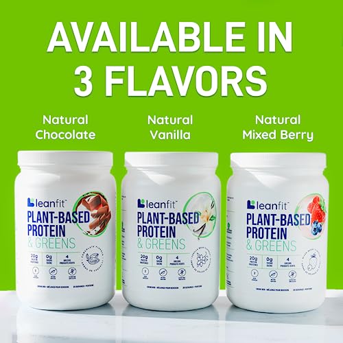 LeanFit Plant-Based Protein & Greens Natural Vanilla – 20g Plant Protein + 4 Leafy Greens LeanFit buy supplements canada