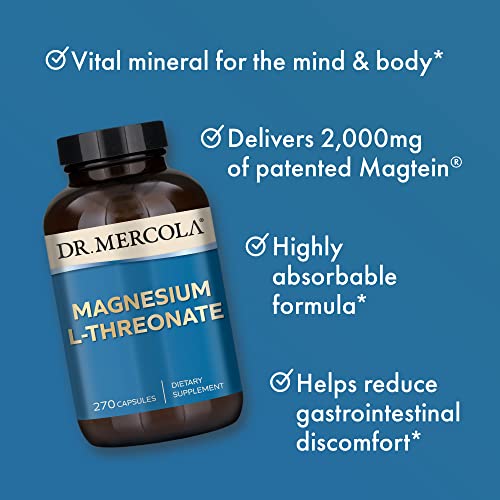 Dr. Mercola Magnesium L-Threonate, 90 Servings (270 Capsules), Dietary Supplement Dr. Mercola buy supplements canada