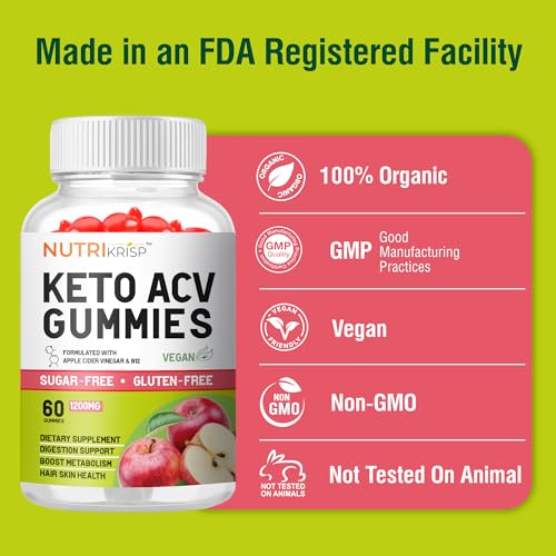 NutriKrisp Organic Keto ACV Gummy for Weight Loss - Sugar & Gluten Free Apple Cider NutriKrisp buy supplements canada
