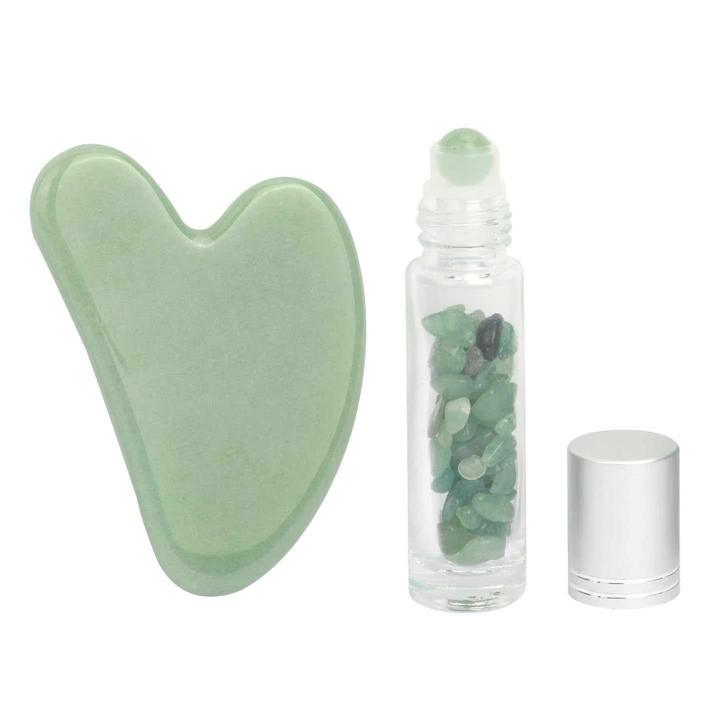 Padime 2 pcs | Premium Set | Real Jade Gua Sha Tool for Facial Skin Care + Glass Bottle for Your Oil Padimë buy supplements canada