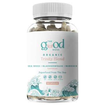 Trinity Blend Superfood -Sea Moss, Bladderwrack and Burdock Root Supplement for Overall Health Support, Hair, Skin and Nails 60ct The Good Moss buy supplements canada