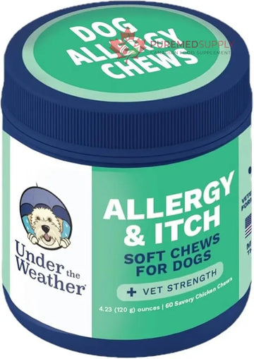 Under the Weather Allergy & Itch Pet Allergy Chews for Dogs | Vet Formulated Skin Support for Canines | Soothing Dog Allergies and Itching Relief Supplement | 60 Count Under the Weather buy supplements canada