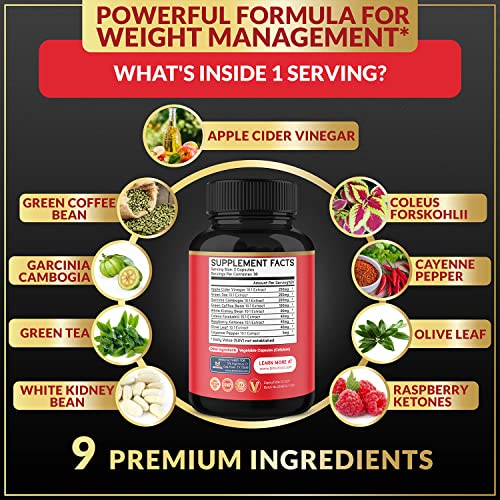 Fat Burner for Women, 9-in-1 Powerful Blend of Apple Cider Vinegar, Green Tea, Garcinia Cambogia BMVINVOL buy supplements canada