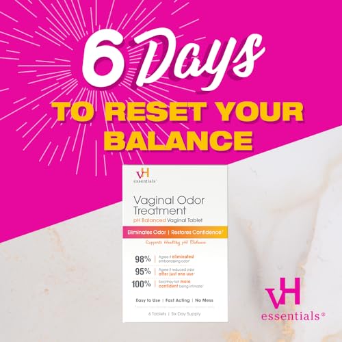 vH essentials Vaginal Odor Treatment - pH Balanced Vaginal Suppositories - 6 Tablets With Applicator, White vH essentials buy supplements canada