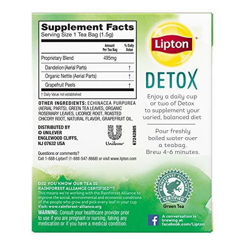 Lipton Green Tea Bags, Herbal Supplement for Detox, 15 Count (Pack of 4) Lipton buy supplements canada