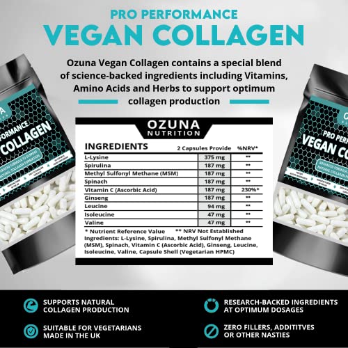 Pro Performance Vegan Collagen Complex – Vegetarian Collagen Capsules, Plant Based Collagen OZUNA NUTRITION buy supplements canada