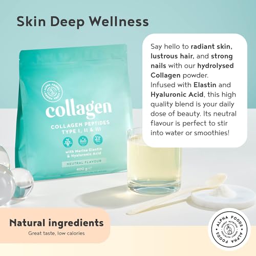 Collagen Powder with Hyaluronic Acid 400g - Collagen Peptides Supplement + Amino Acids Alpha Foods buy supplements canada