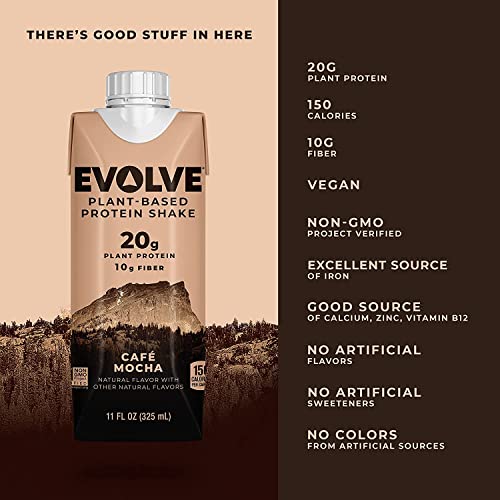 Evolve Plant Based Protein Shake, Café Mocha, 20g Vegan Protein, Dairy Free, No Artificial Evolve buy supplements canada
