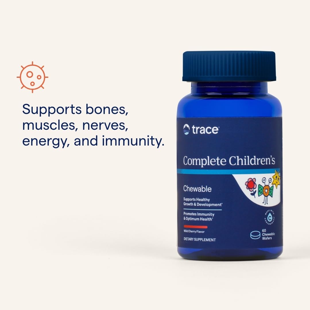 Trace Minerals Complete Children's Chewable - Gluten-Free Multivitamin for Kids - Chewable Multivitamin Supplement to Support Health & Development - 60 Chewable Wafers (30 Servings) Trace Minerals buy supplements canada