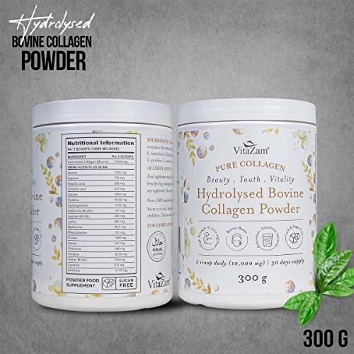 Vitazam Bovine Collagen Peptides - Hydrolyzed Type 1 & 3 Collagen Powder Protein Supplement for Healthy VitaZam buy supplements canada