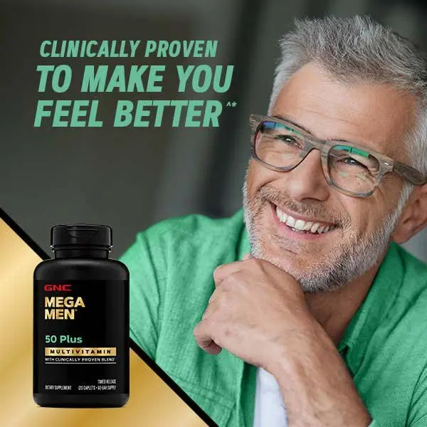 GNC Mega Men 50 Plus Multivitamin | Antioxidants | Heart Health | Prostate and Circulatory Support | 120 Count GNC buy supplements canada