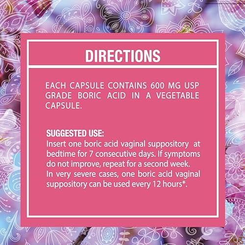 NewVue Boric Acid Vaginal Suppositories (600mg, 60 Count) Supports Vaginal pH Balance, Odor Control (USP Medical Grade Fine Powder, Easy Dissolve, Third Party Tested, Made in USA) NewVue buy supplements canada