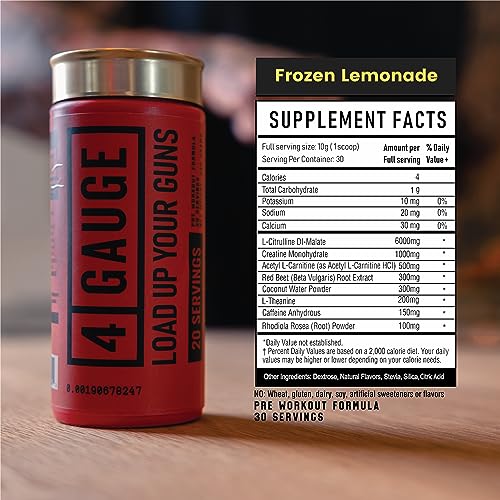 4 Gauge Natural Preworkout Without The Jitters | 30 Servings | Nitric Oxide Booster 4 Gauge buy supplements canada