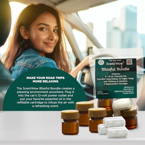 ScentWow® Aromatherapy Car Diffuser Refill Essential Oil Bundle with Three Refill Pads and 10ml Bottles Belle Aroma buy supplements canada