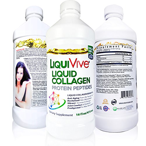 LiquiVive Liquid Collagen Protein Peptides Concentrate | Pure Hydrolyzed Super Multi Collagen Life Miracle buy supplements canada