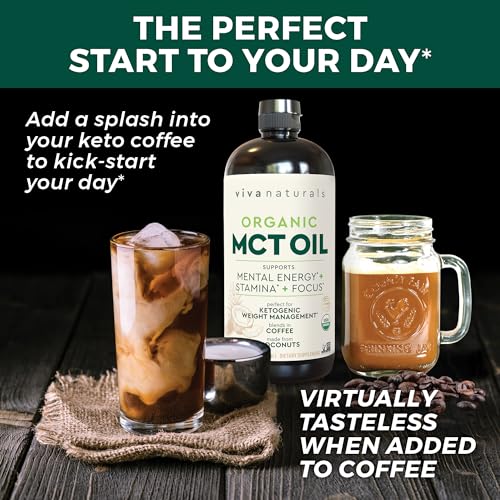 Viva Naturals Organic MCT Oil for Keto Coffee (32 fl oz) - Best MCT Oil Supplement Viva Naturals buy supplements canada