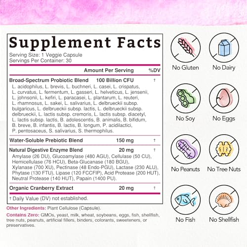 Bonawell Probiotics for Women 100B, with Organic Prebiotic, Cranberry for Feminine Health Bonawell buy supplements canada