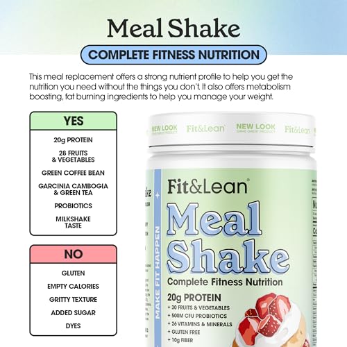 Fit & Lean Meal Shake, Fat Burning Meal Replacement, Protein, Fiber, Probiotics, Strawberry Fit & Lean buy supplements canada