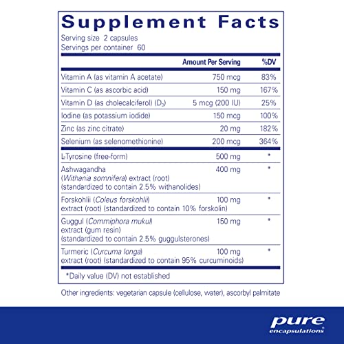 Pure Encapsulations Thyroid Support Complex - Hypoallergenic Supplement with Herbs Pure Encapsulations buy supplements canada