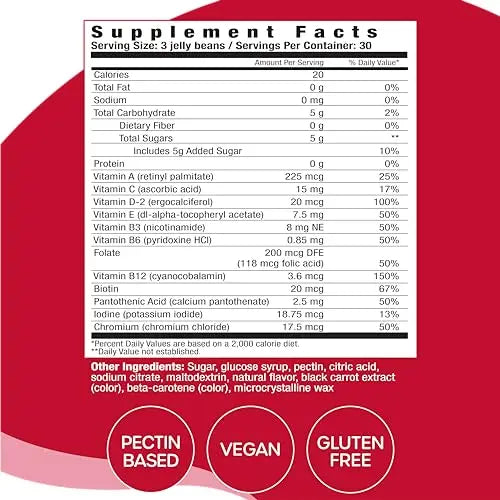 VitaDrops Multivitamin Jelly Beans, Women & Men, Source of Vitamin A C D E B-3 B-6 & Biotin, Supports Immune System, Pectin Based VitaDrops buy supplements canada