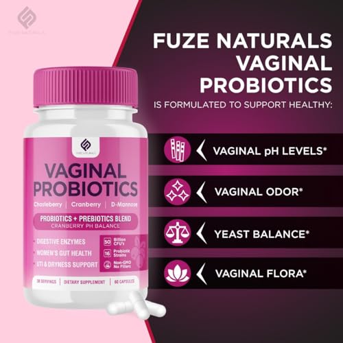 Vaginal Probiotics for Women Digestive Enzymes Gut Health PH Balance Pills, Women's Fuze Naturals buy supplements canada