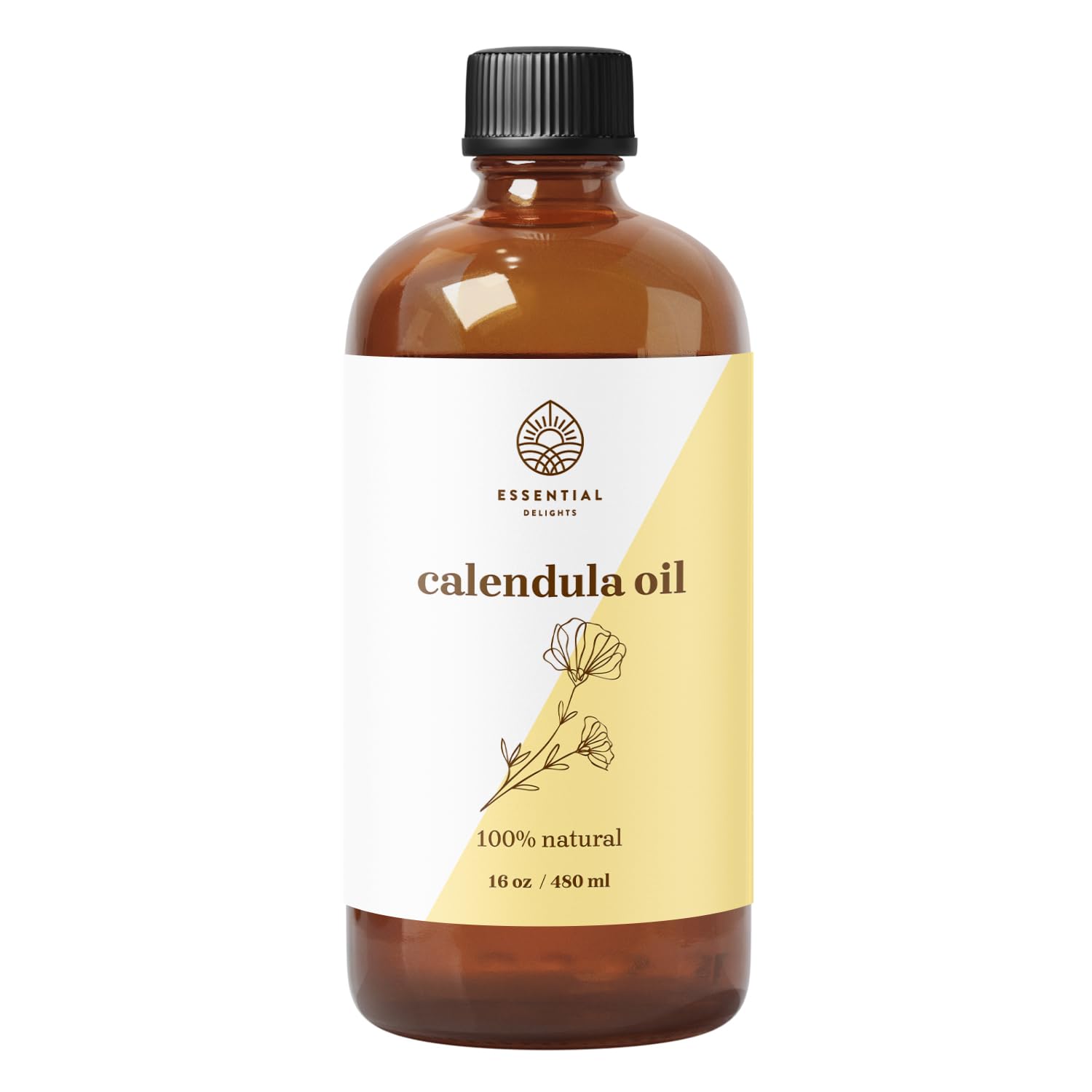 Essential Delights Calendula Oil - Premium Carrier Oil (16 fl oz) | for Skin, Face, Body, Hair Revitalization Essential Delights buy supplements canada