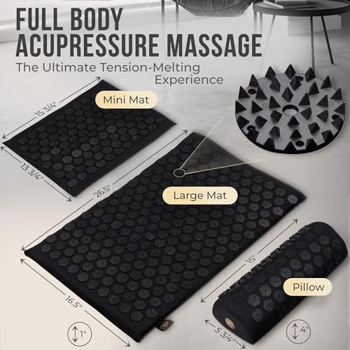 Acupressure Mat and Pillow Set with Extra Mini Accupressure Massage Mat - Organic Cotton Dakini buy supplements canada