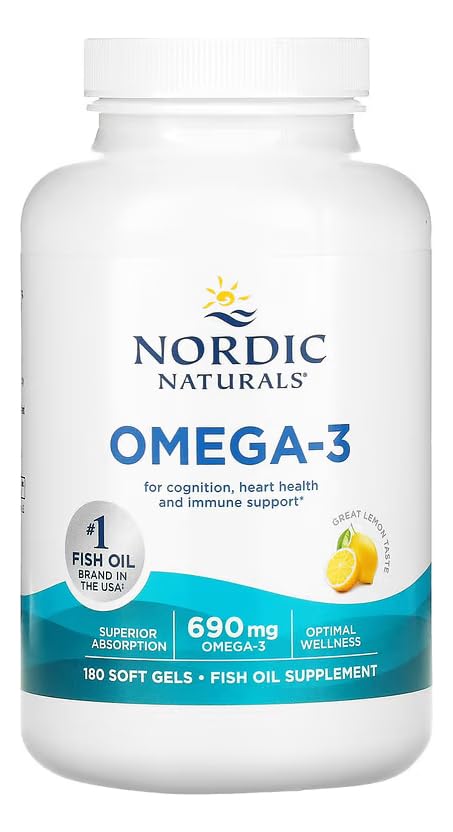 Nordic Naturals Omega-3, Lemon Flavor - 180 Soft Gels - 690 mg Omega-3 - Fish Oil - EPA & DHA - Immune Support, Brain & Heart Health, Optimal Wellness - Non-GMO - 90 Servings Nordic Naturals buy supplements canada