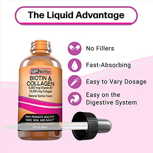 SBR Nutrition Biotin and Collagen Liquid Drops Daily Food Supplement, Vitamins SBR Nutrition buy supplements canada