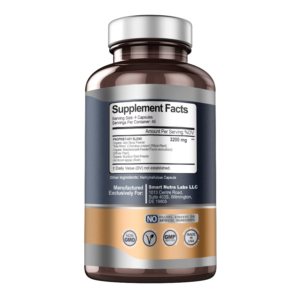 SMART NUTRA LABS Organic Sea Moss 3200MG Per Serving- 180 Vegan SMART NUTRA LABS buy supplements canada