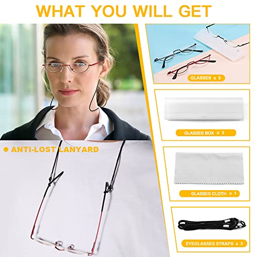 Yiwaeye 3 Pack Half Moon Reading Glasses Anti Blue Light UV, Half Frame Semi Lens Slim Yiwaeye buy supplements canada