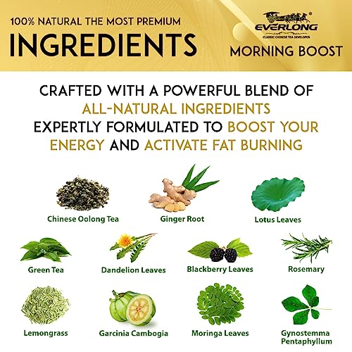 EVERLONG Detox Tea 28 Day Morning Boost Tea and Night Cleanse Tea, Burn Fat and Boost EVERLONG buy supplements canada