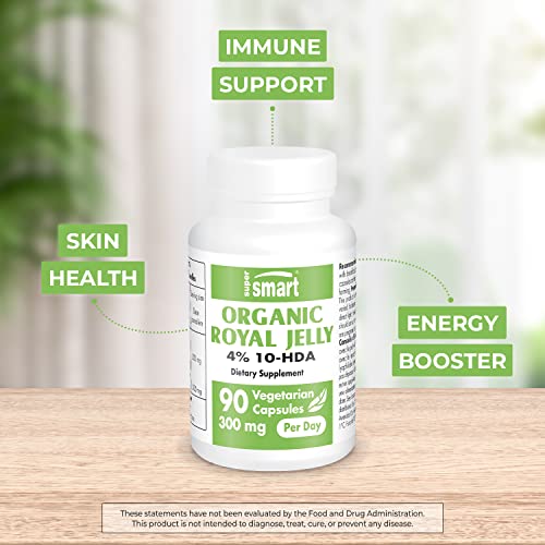 Supersmart - Organic Royal Jelly 300mg per Day (High Strength 4% 10-HDA) - Freeze Supersmart buy supplements canada
