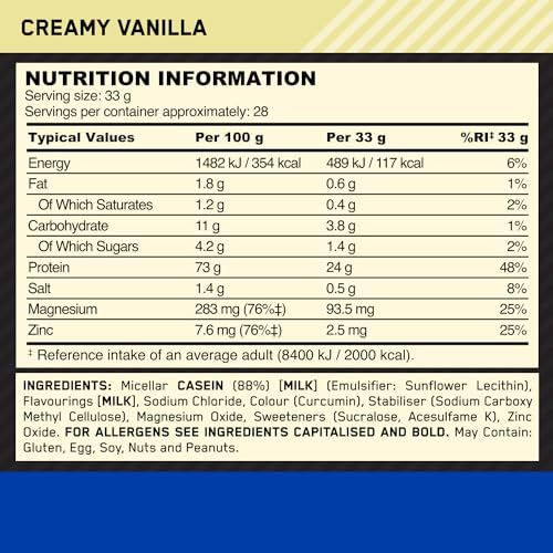 Optimum Nutrition Gold Standard 100% Casein Slow Digesting Protein Powder with Zinc Optimum Nutrition buy supplements canada