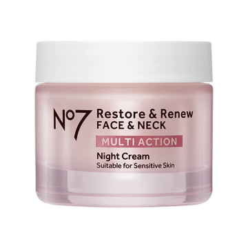 No7 Restore & Renew Multi Action Night Cream for Face & Neck - Nighttime Face Moisturizer with Collagen Peptides No7 buy supplements canada