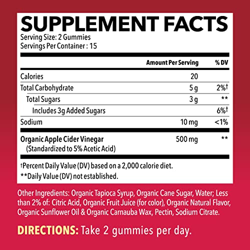 HAVASU NUTRITION Organic Apple Cider Vinegar Gummies with The Mother | Metabolism Stomach Control & Energy Support | Vegan & Non-GMO Natural Apple Flavor | 30 Count HAVASU NUTRITION buy supplements canada