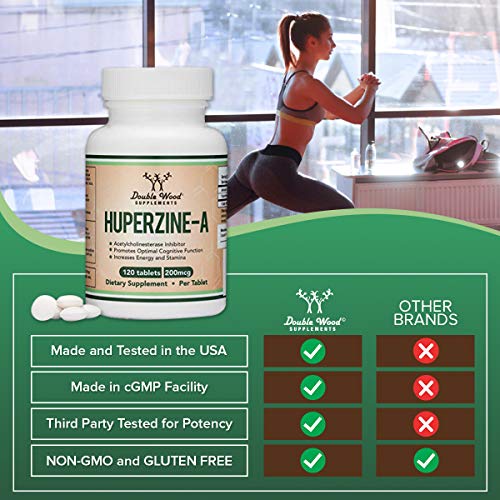 Huperzine A 200mcg (Third Party Tested) Manufactured in The USA, 120 Tablets, Brain Double Wood Supplements buy supplements canada