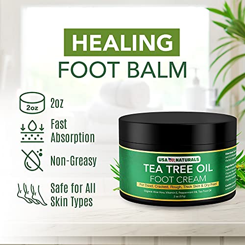 Tea Tree Oil Foot Cream For Dry Cracked Heels Repair - Natural Foot Cream For Dry Cracke USA Naturals buy supplements canada