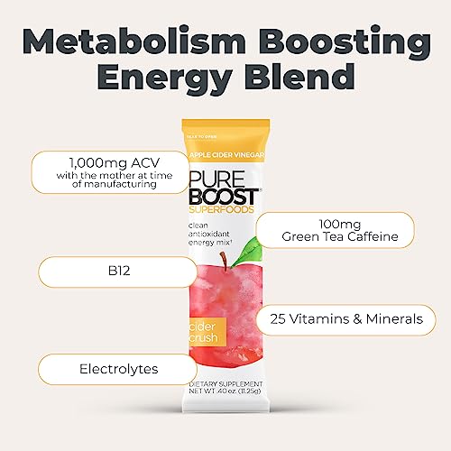 Pureboost Apple Cider Vinegar Superfoods Clean Energy Drink Mix, Boosted with 1,000 mg Pureboost buy supplements canada